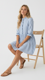 Coastal Stripe Shirt Dress