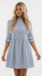Coastal Stripe Shirt Dress