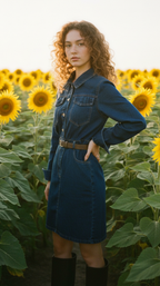 Belted Denim Shirtdress