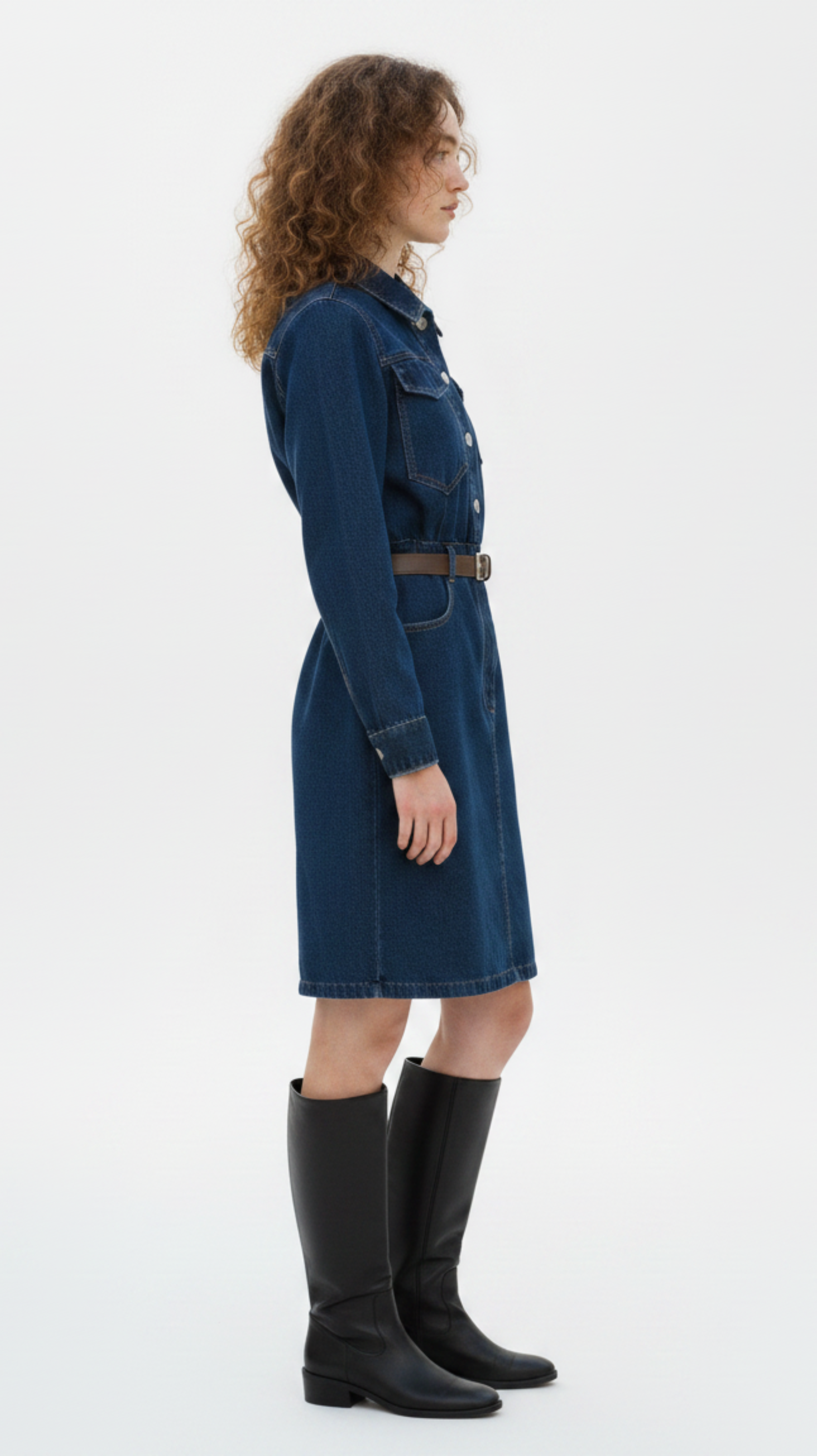 Belted Denim Shirtdress