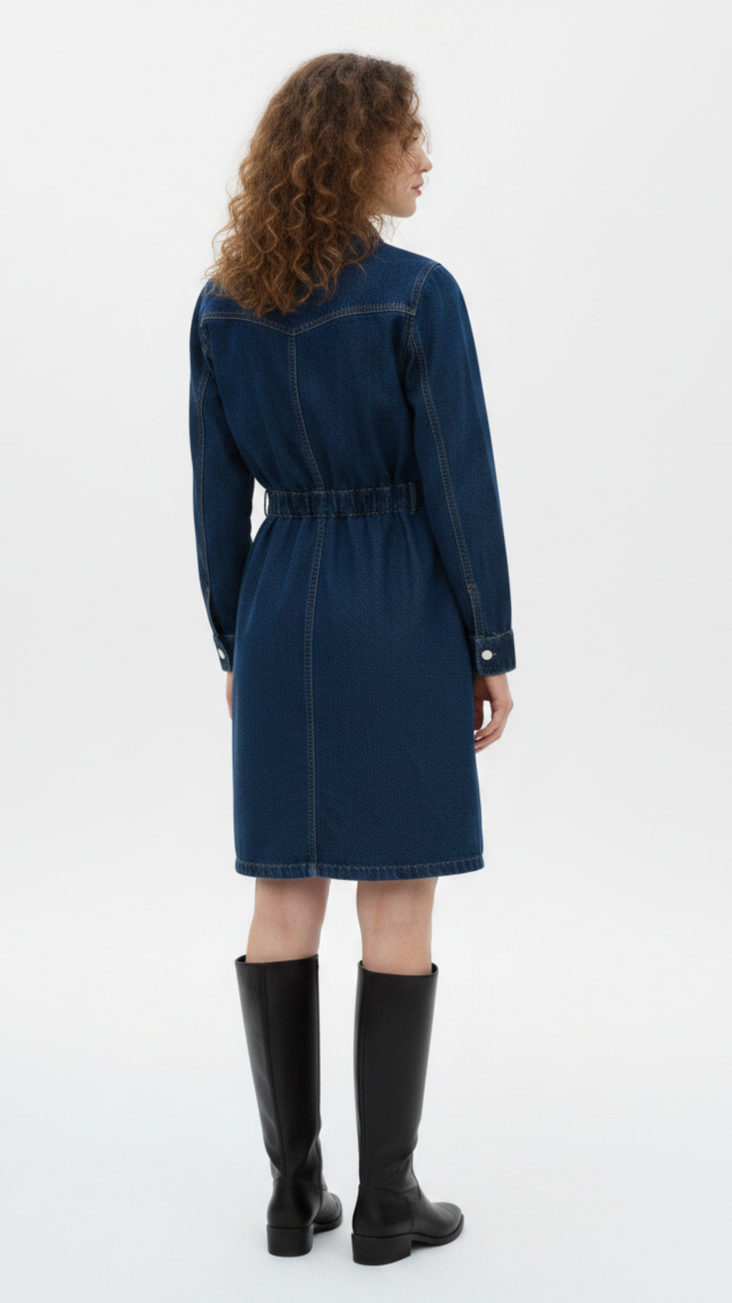 Belted Denim Shirtdress