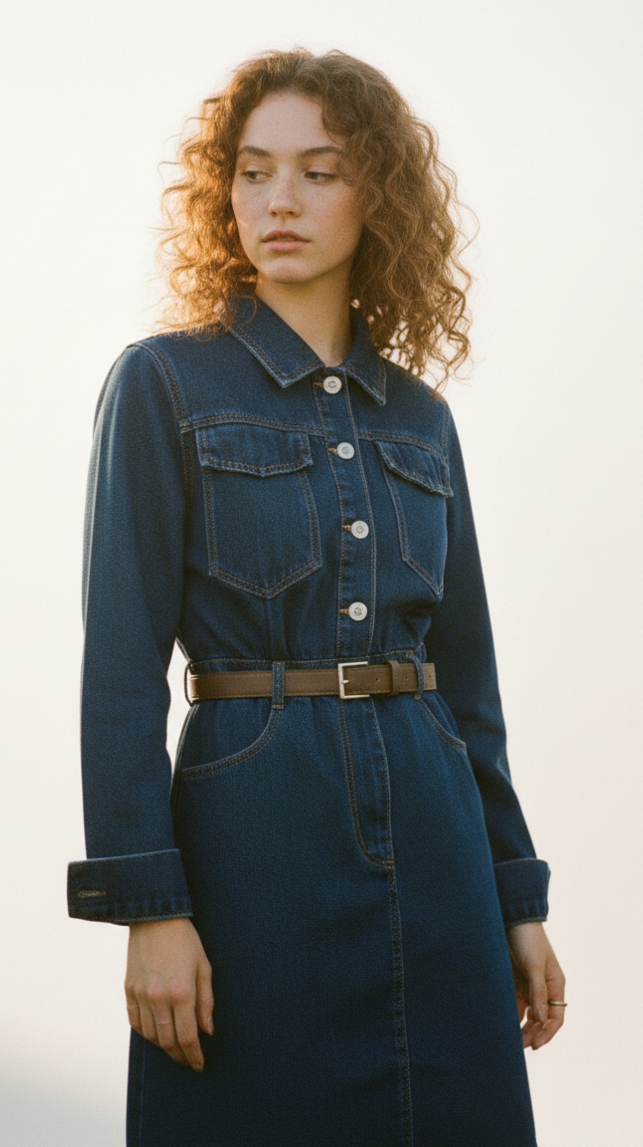 Belted Denim Shirtdress