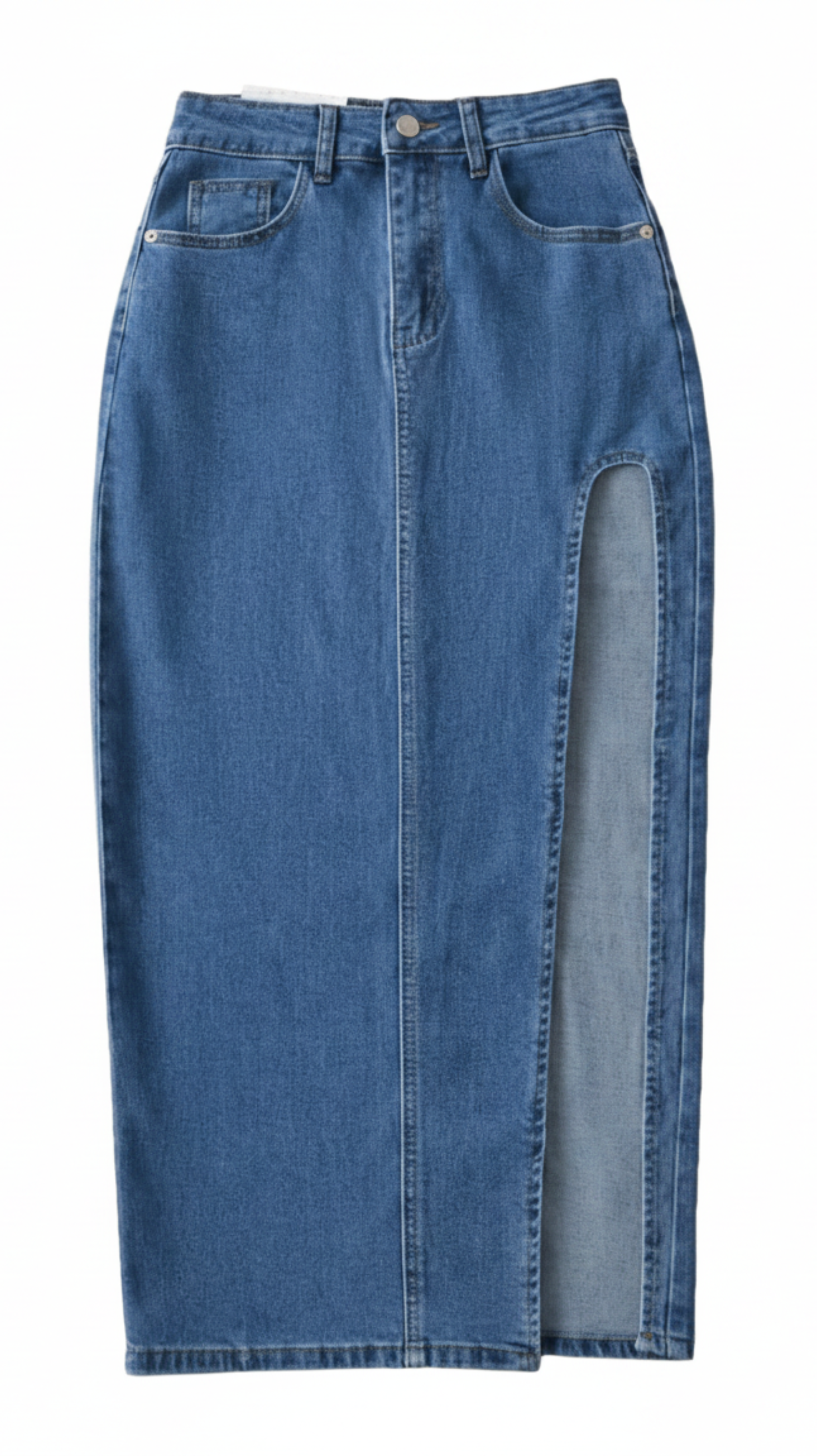 Highline Slit Denim Midi