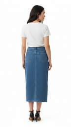 Highline Slit Denim Midi