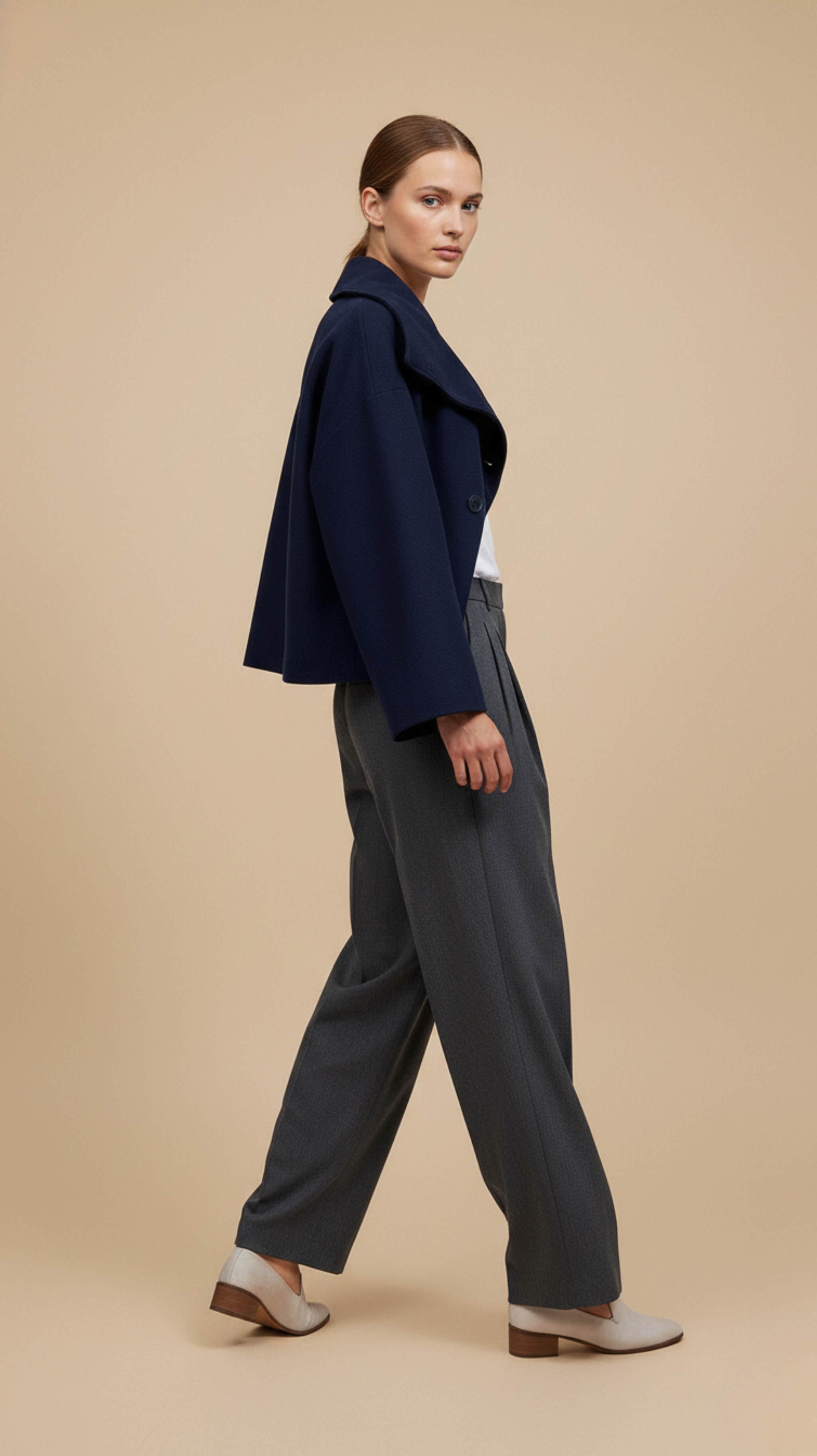 Short Double-Sided Wool Coat