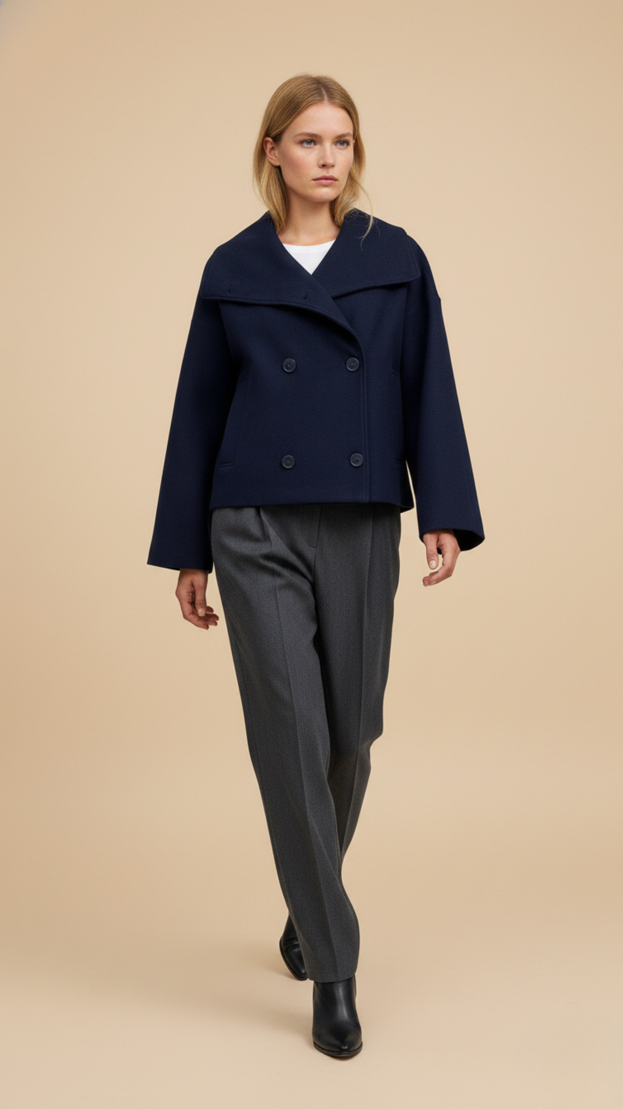 Short Double-Sided Wool Coat