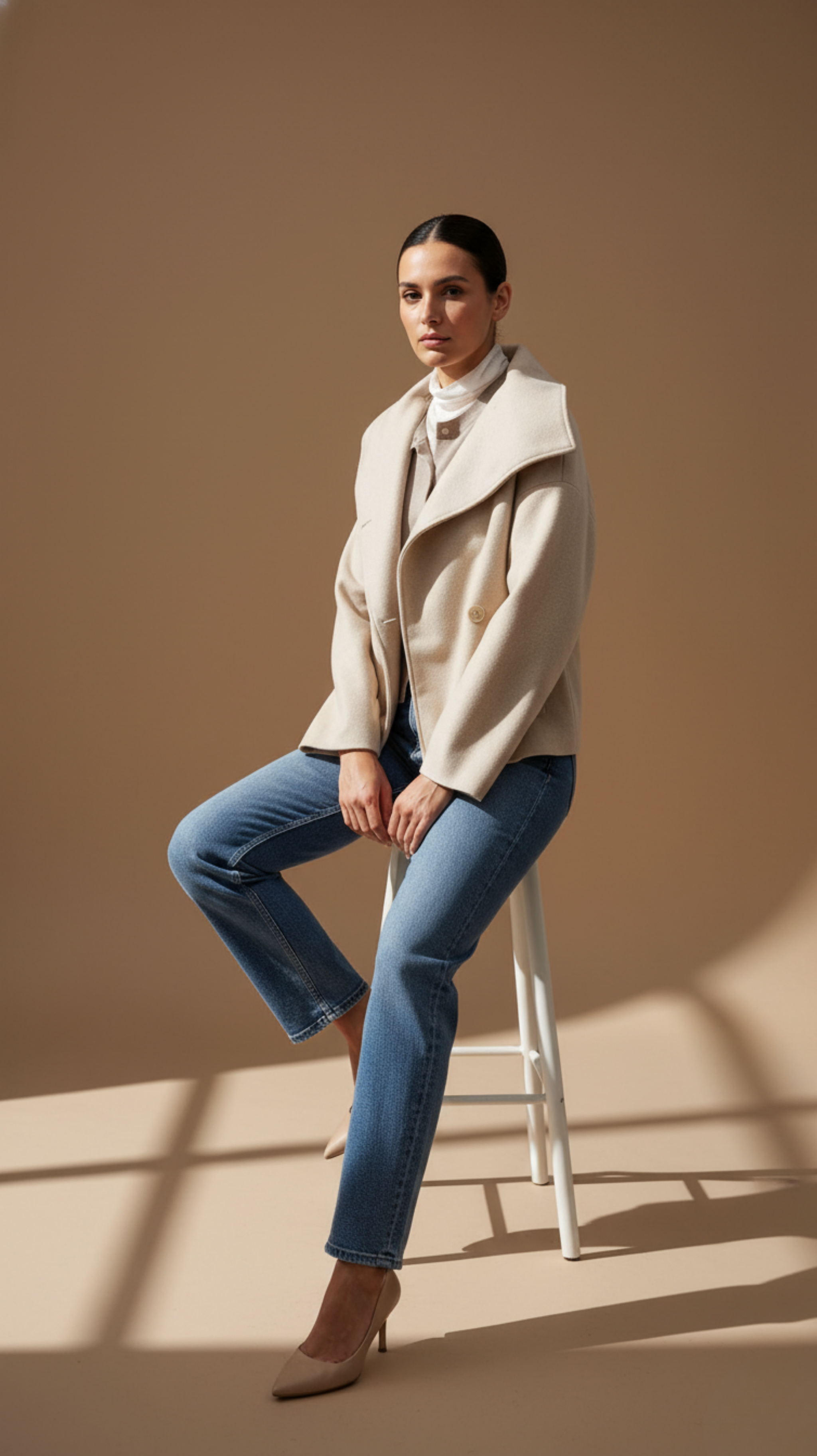 Short Double-Sided Wool Coat