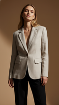 Tailored Single-Button Blazer Light Taupe