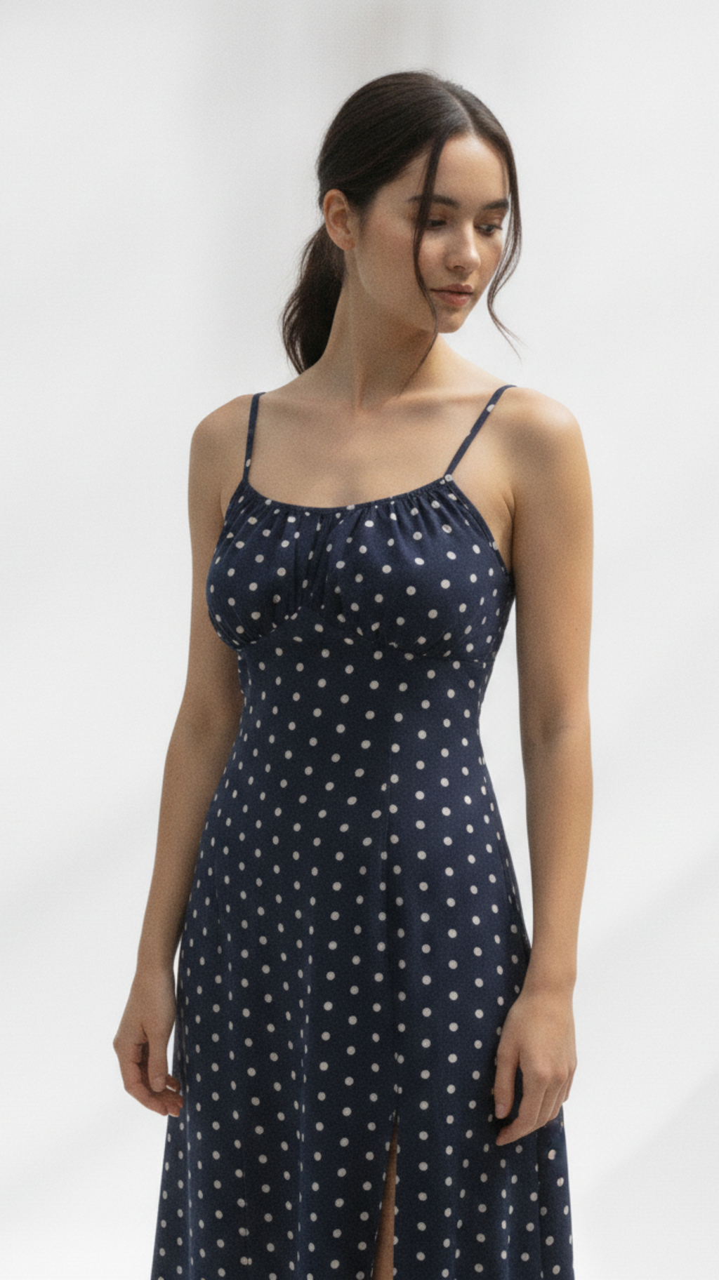 Midnight Dot Slip Midi