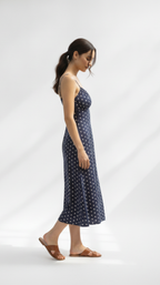 Midnight Dot Slip Midi