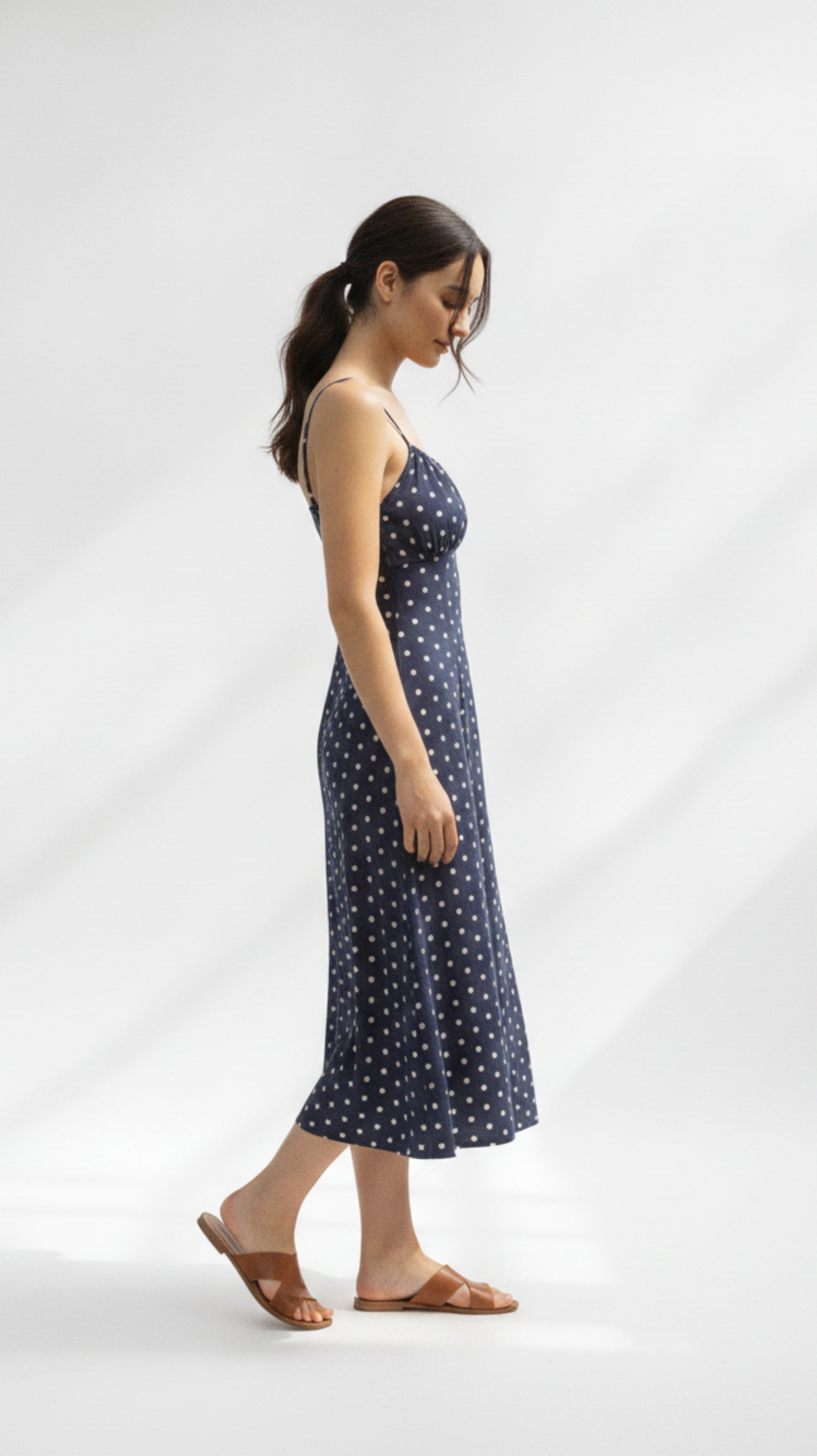 Midnight Dot Slip Midi