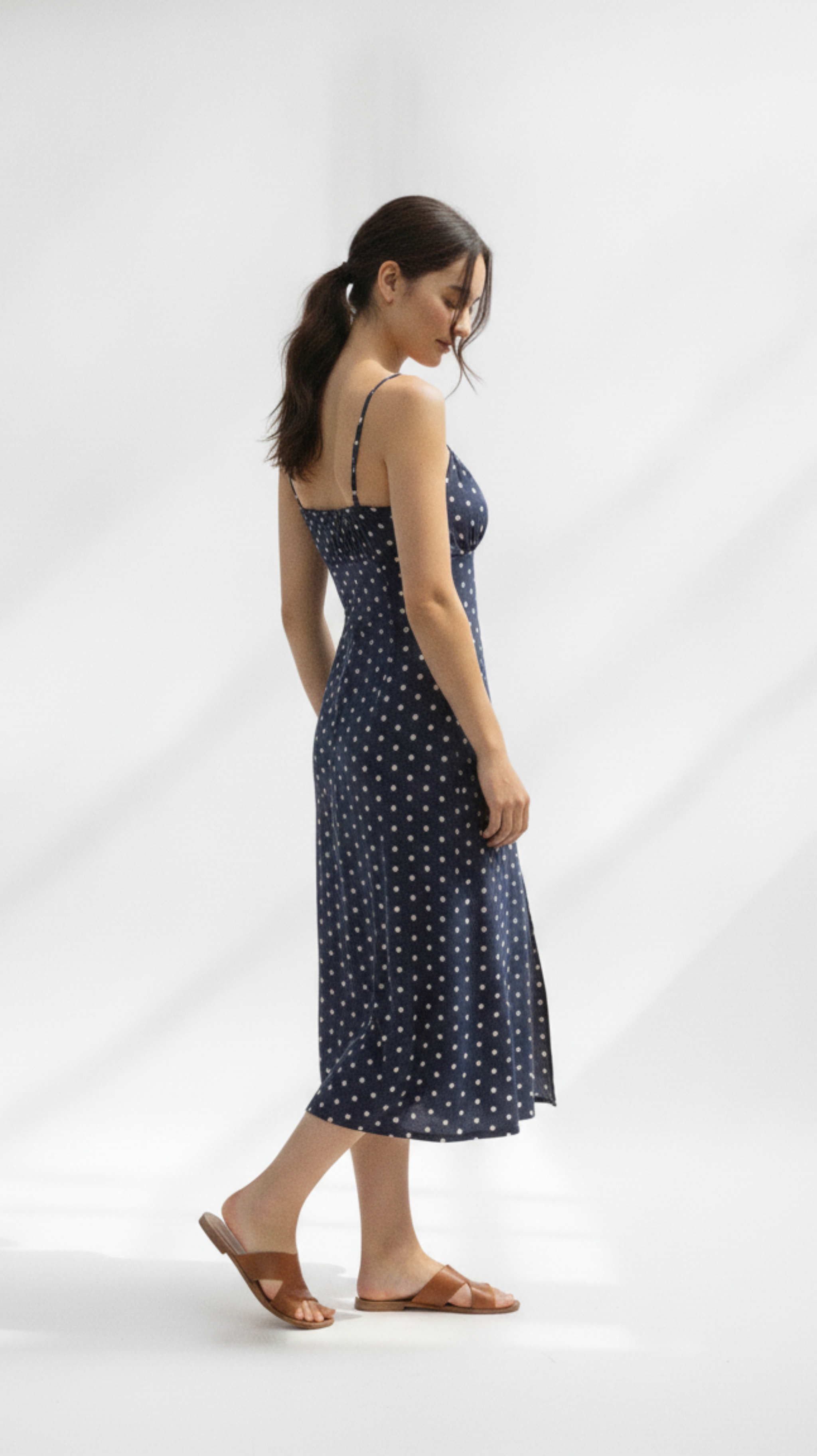 Midnight Dot Slip Midi
