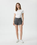 High Rise Fringe Denim Shorts