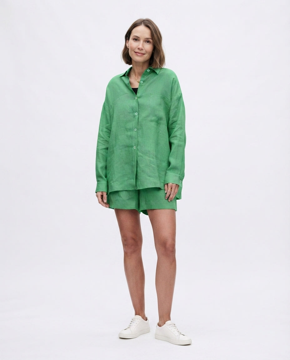 Relaxed Button Down Short Set