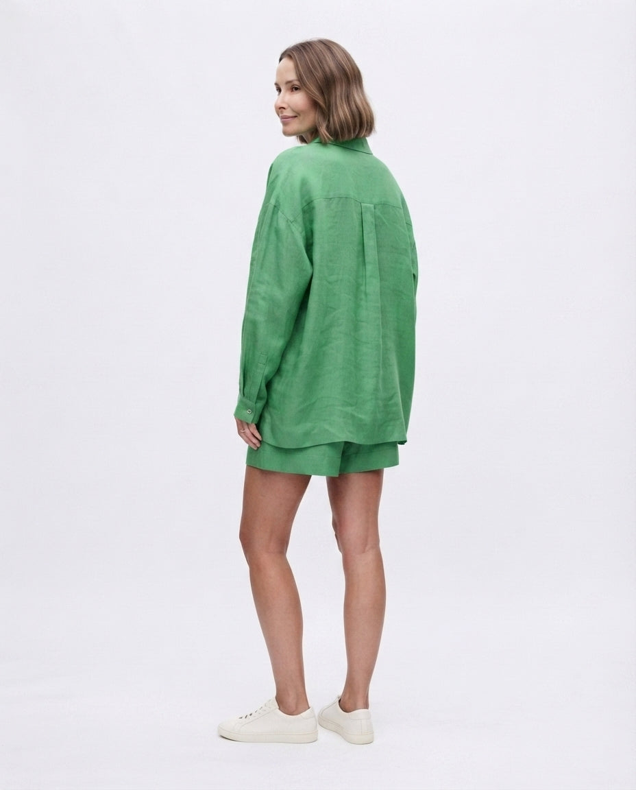 Relaxed Button Down Short Set