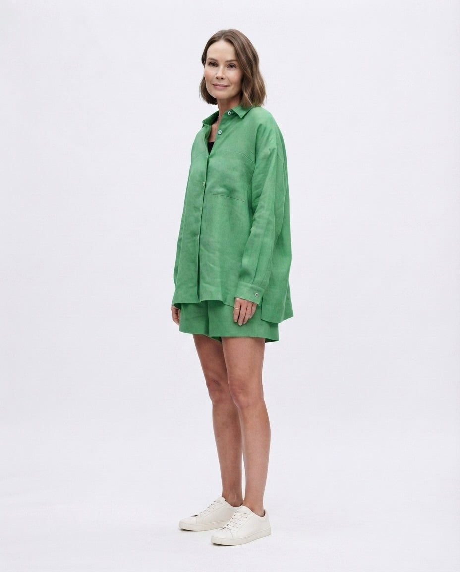 Relaxed Button Down Short Set