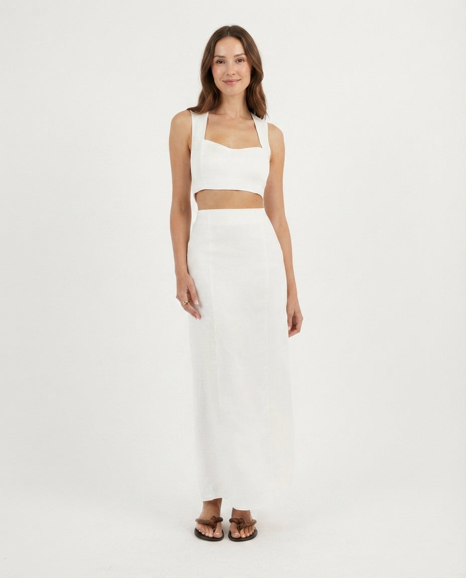 Halter Neck Midi Skirt Set