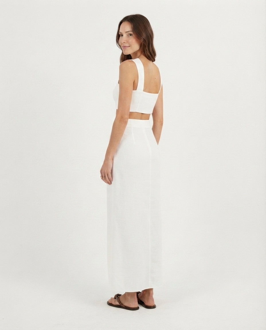 Halter Neck Midi Skirt Set