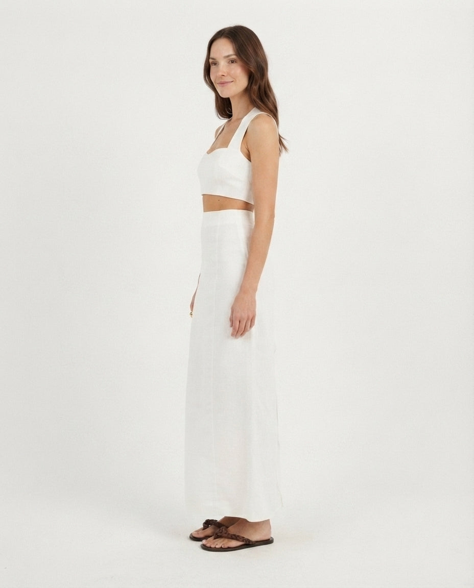 Halter Neck Midi Skirt Set