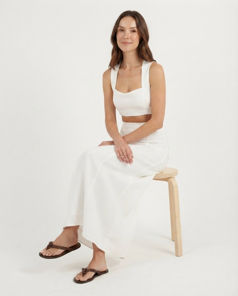 Halter Neck Midi Skirt Set