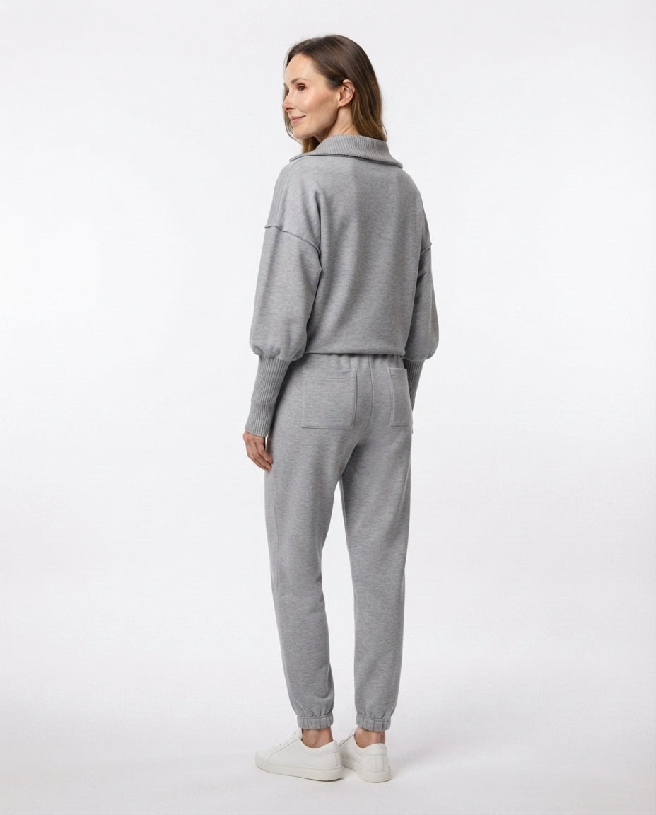 Zip Collar Knit Lounge Set