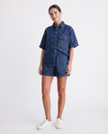 Short Sleeve Denim Short Set