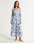 Floral Midi Dress and Cardigan Set
