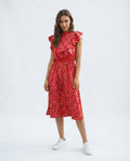 Flutter Sleeve Midi Dress