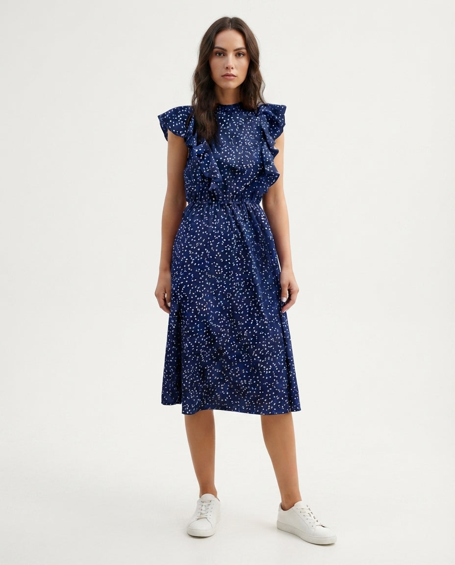 Flutter Sleeve Midi Dress