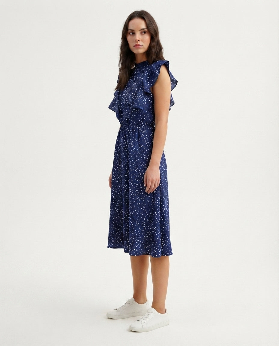 Flutter Sleeve Midi Dress