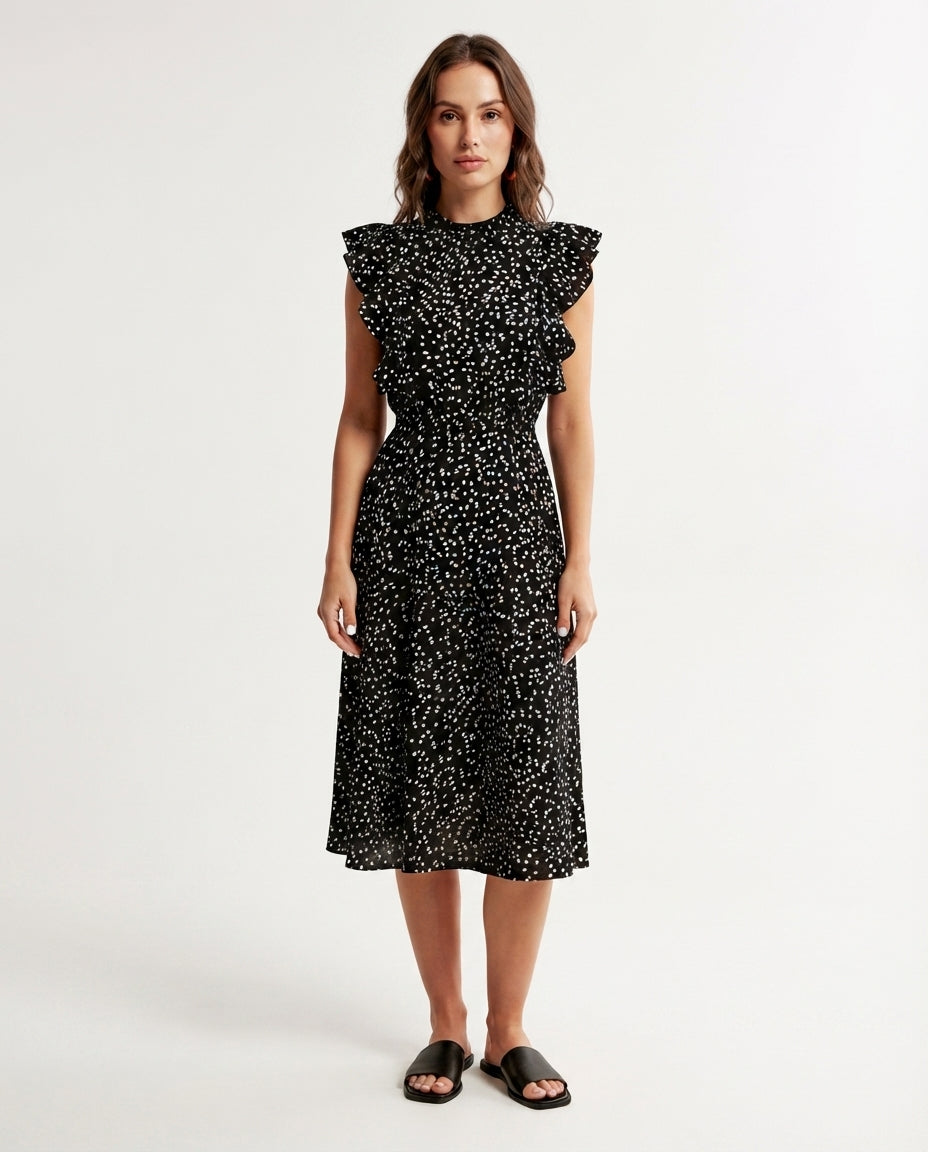 Flutter Sleeve Midi Dress
