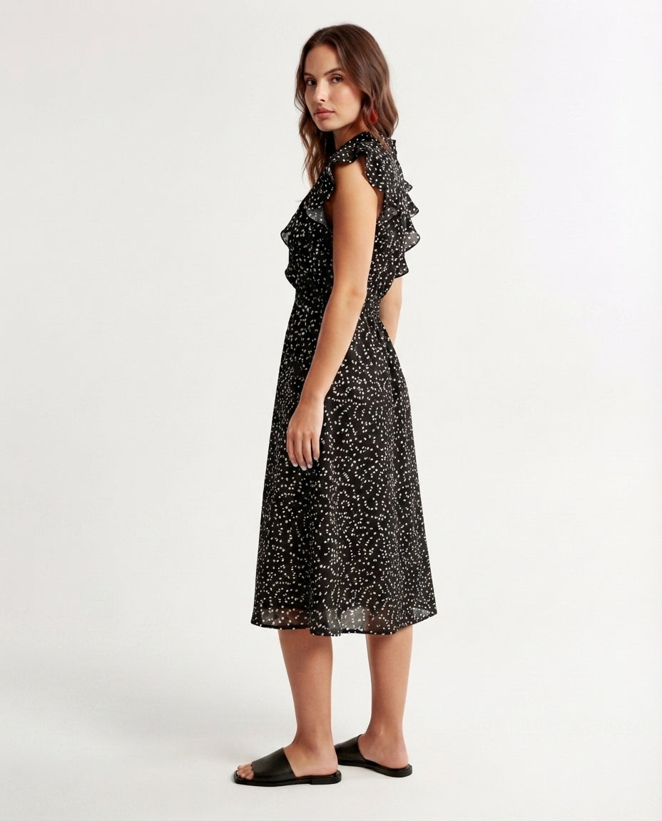 Flutter Sleeve Midi Dress