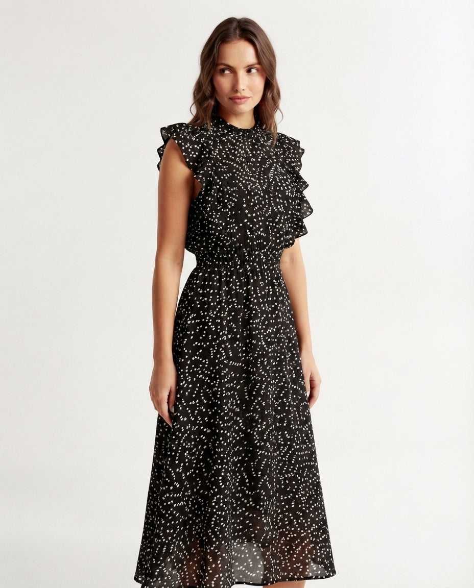 Flutter Sleeve Midi Dress