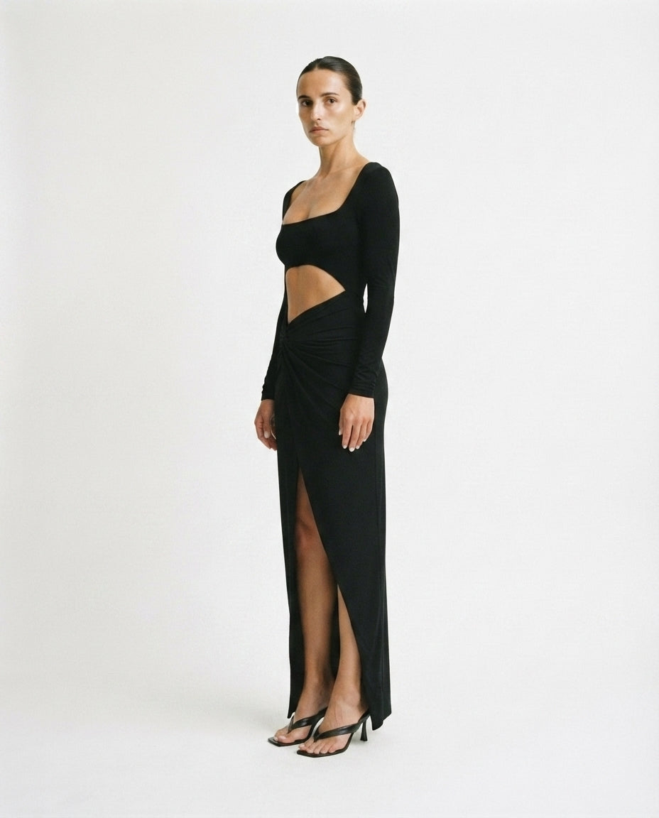 Long Sleeve Cutout Maxi Dress