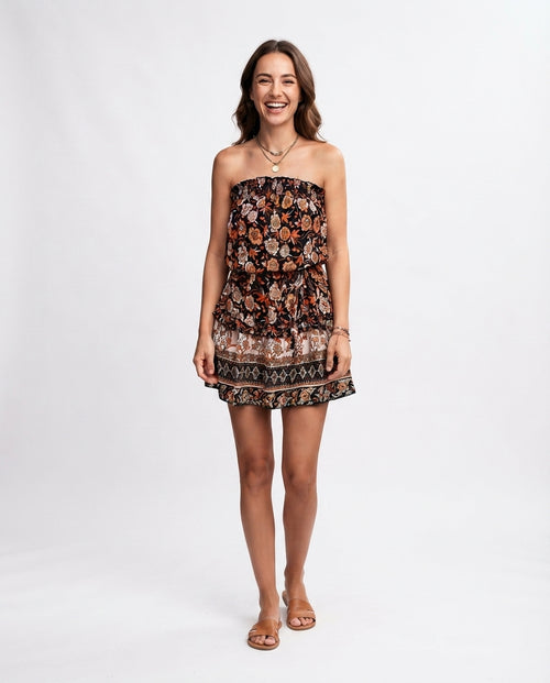 Strapless Tiered Mini Dress