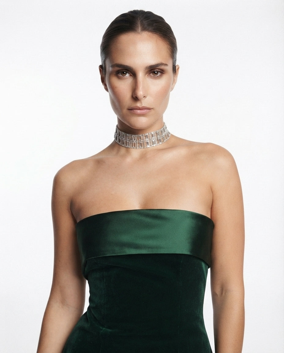 Velvet Strapless Mini Dress