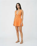 Deep V Smocked Mini Dress