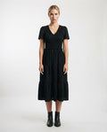 Smocked Bodice Tiered Midi Dress