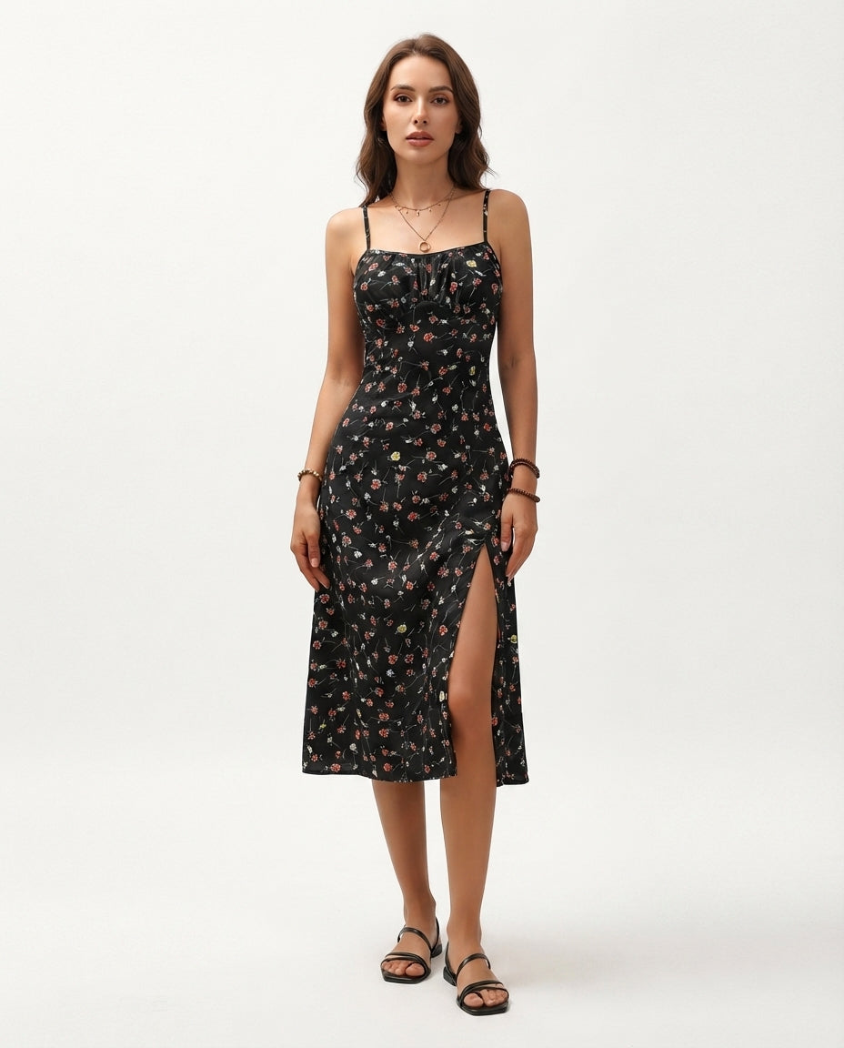 Split Hem Midi Dress