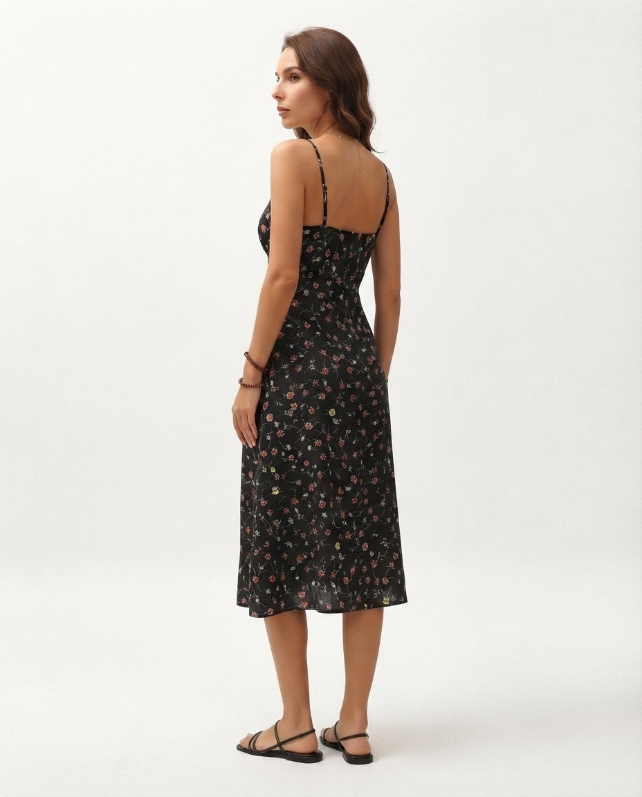 Split Hem Midi Dress