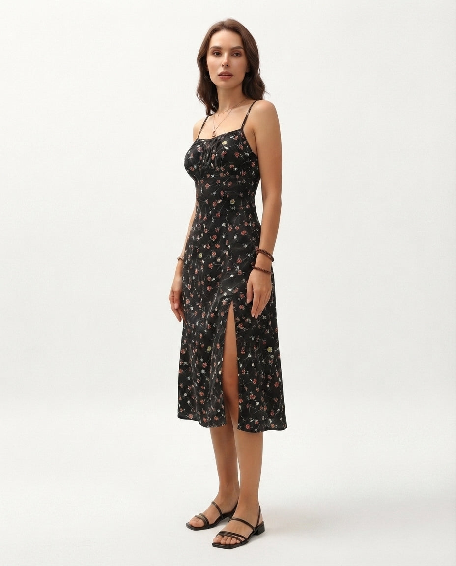 Split Hem Midi Dress