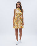 Halter Neck Tie Waist Mini Dress