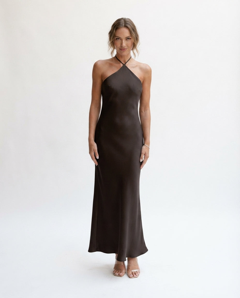 Halter Neck Midi Dress