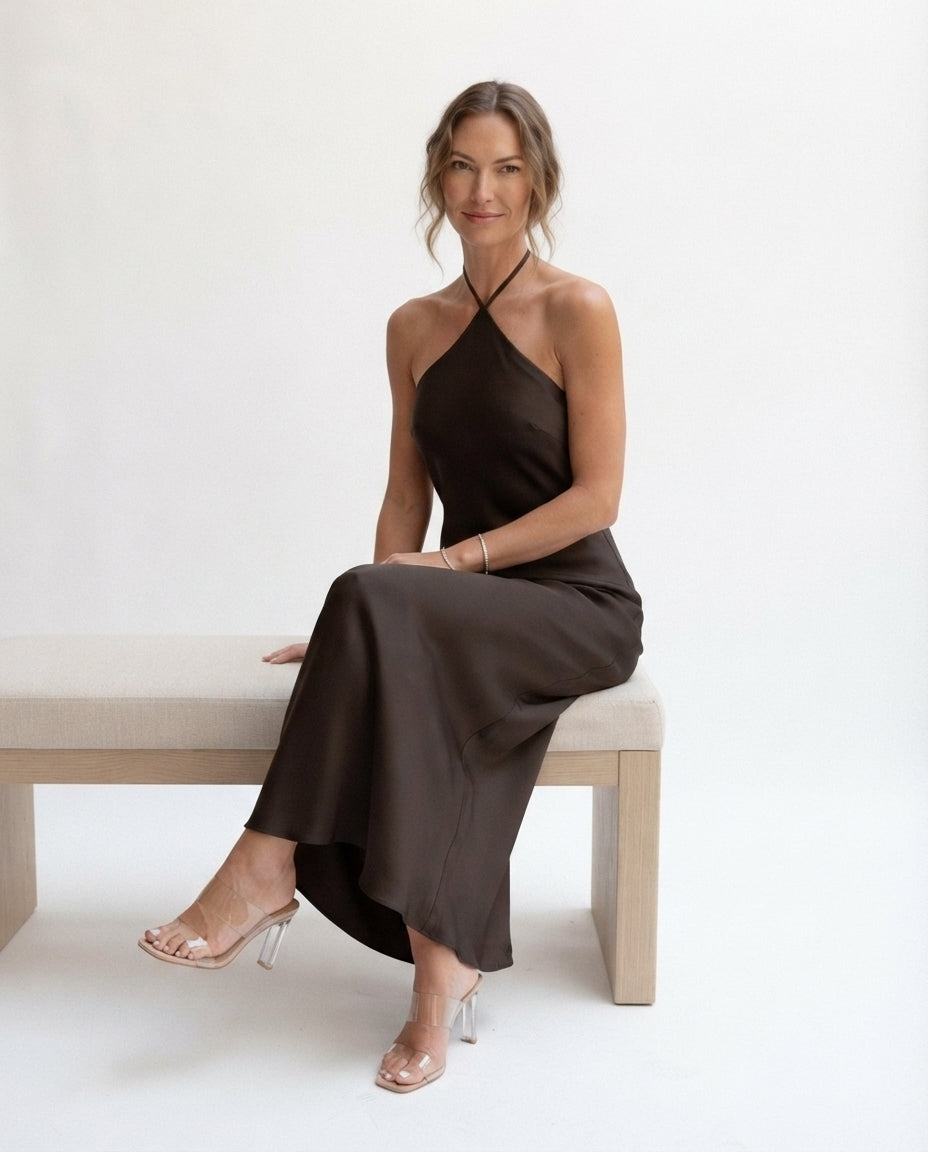 Halter Neck Midi Dress