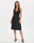 Halter Neck Ruched Midi Dress