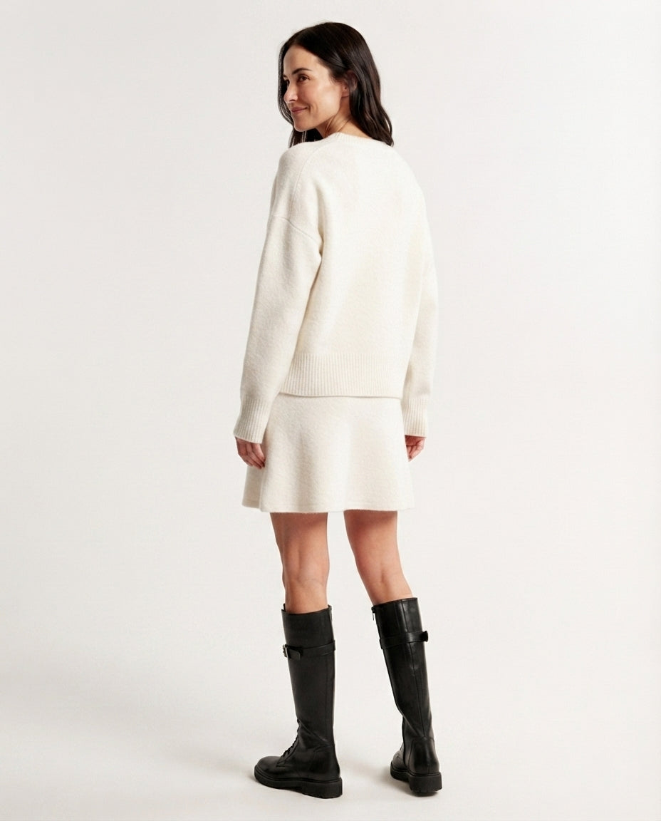 Ribbed Knit Sweater Skirt Set