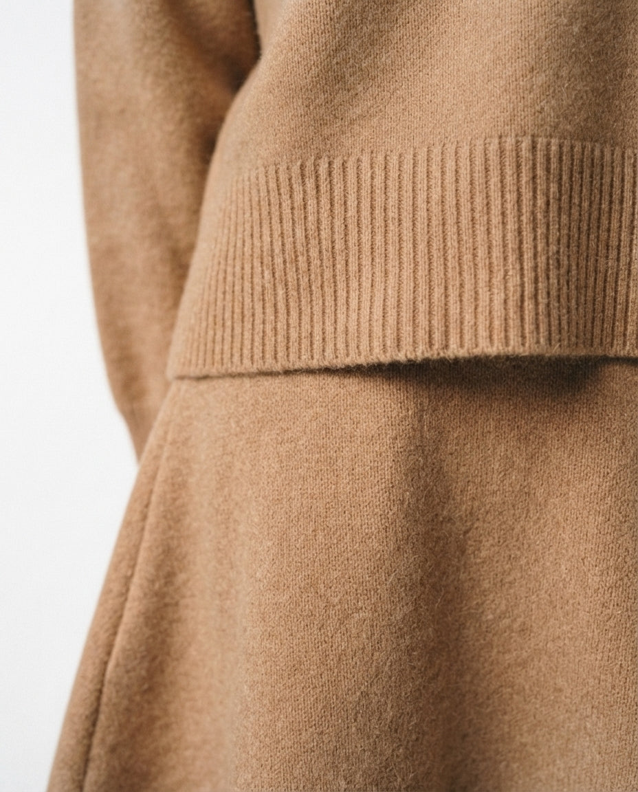 Ribbed Knit Sweater Skirt Set