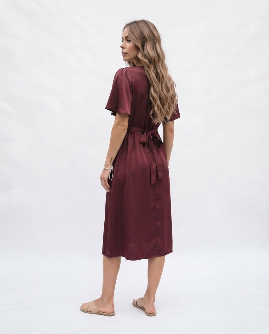 Wrap Front Midi Dress
