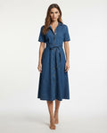 Button Down Denim Midi Dress