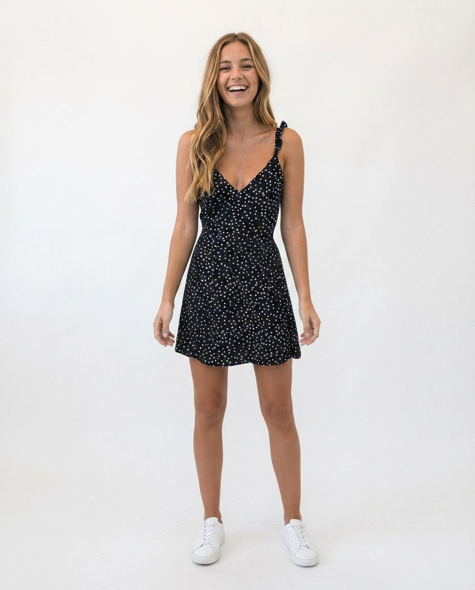 V-Neck Strappy Mini Dress